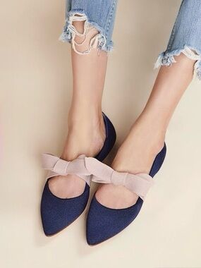 Rothy's sapphire Mary Jane flats with bow - NWT
